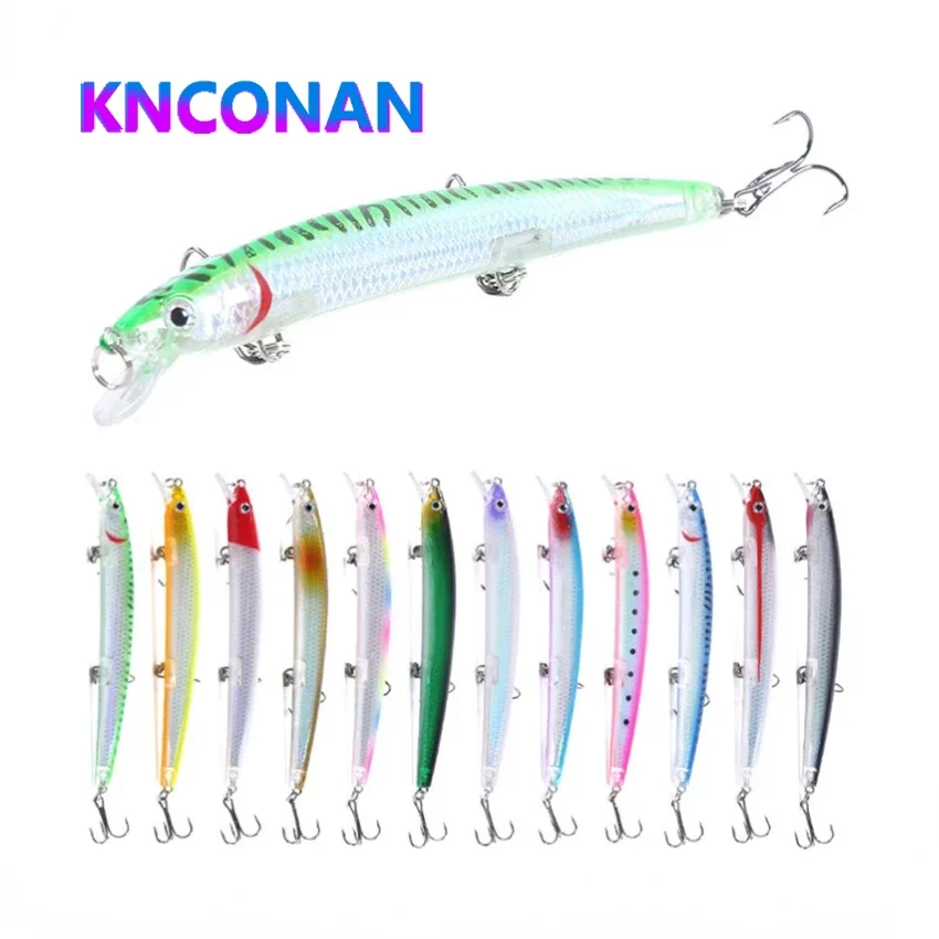 

KNCONAN 135mm 15.5G Minnow Fishing Lure Isca Artificial Hard Bait Trolling Wobblers Jerkbait Fishing Pike Diving Depth 0-1m Bass