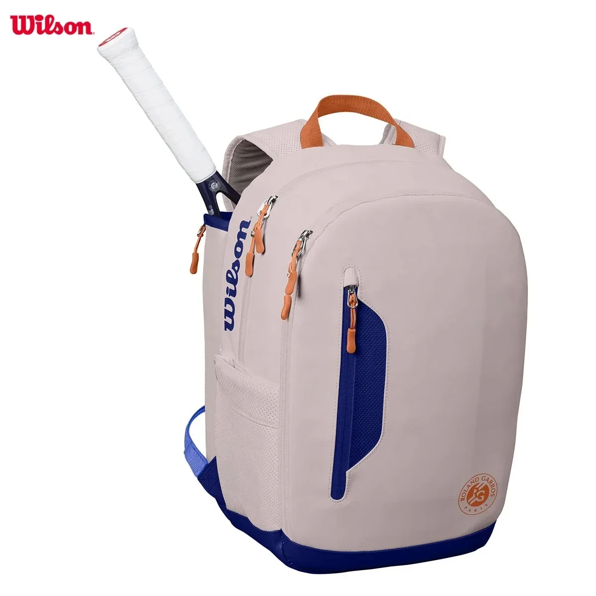 Wilson-Soft PU Mochila De Tênis Com Compartimento, Roland Garros, Super Tour, French Open, Saco De Raquete De Tênis Premium, Até 2 Raquetes