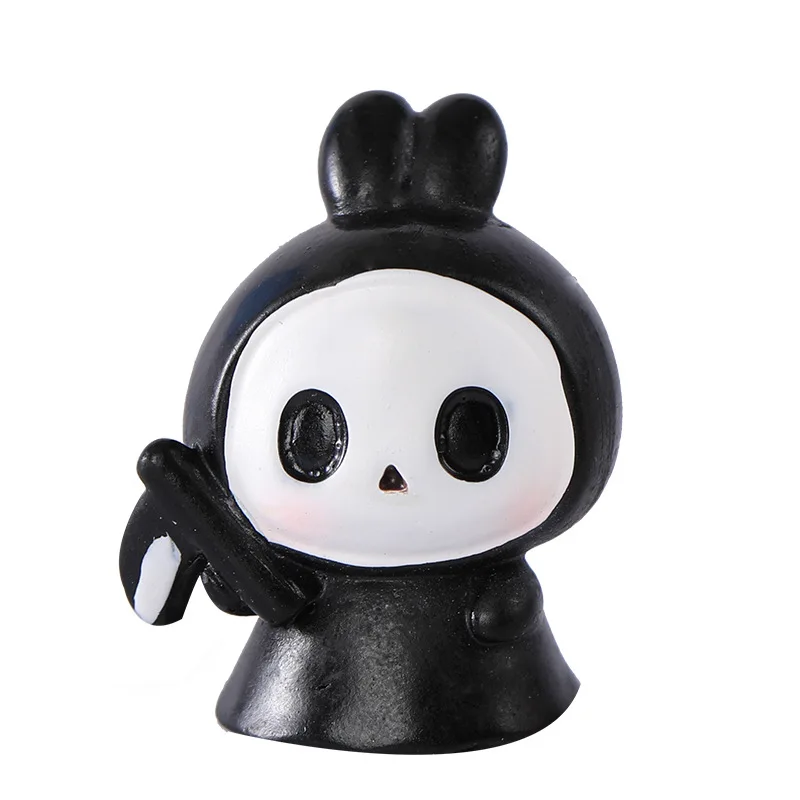 Kawaii Halloween Rabbits Mini Decorations Bonsai Ornament Living Room Home Decor Resin Craft Kids Toy Figurines Miniatures