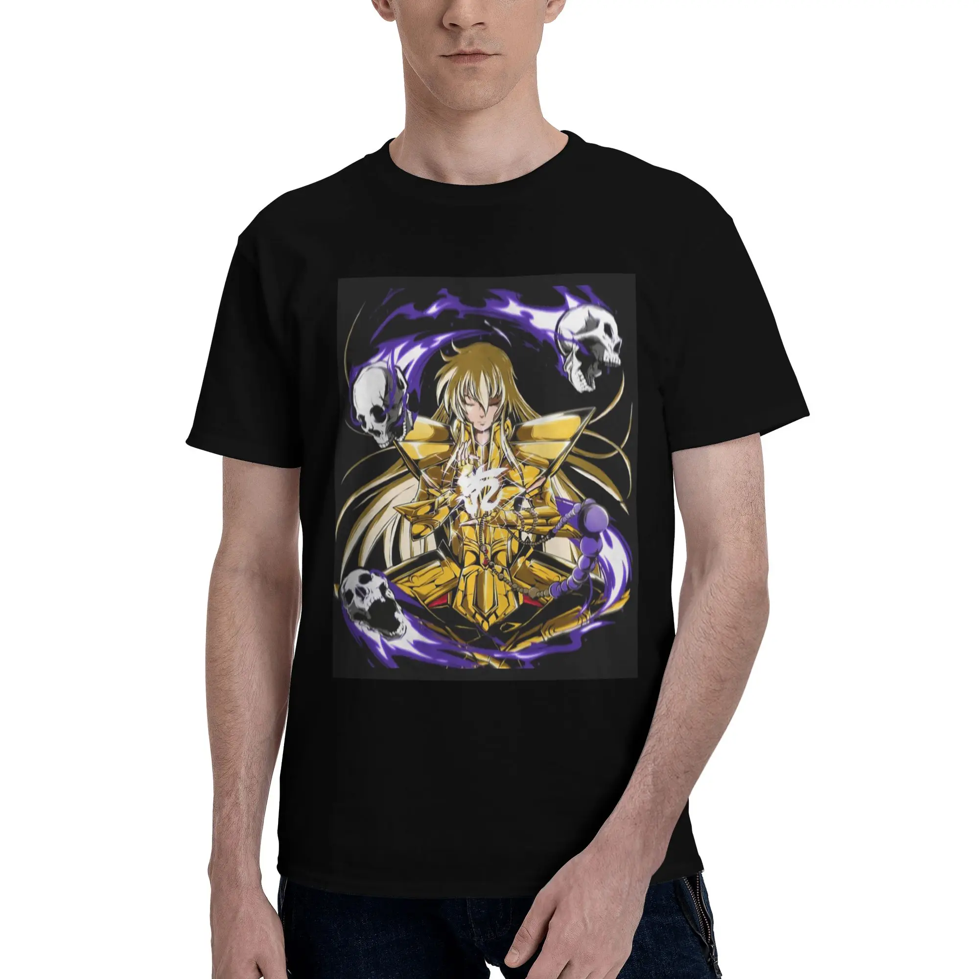 

Футболка Knights Of The Zodiac Saint Seiya из 100% хлопка, мужские забавные футболки, мужские футболки с круглым вырезом и коротким рукавом, S-6XL