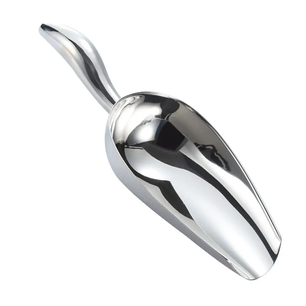Stainless Steel Ice Scoop Extra Thick Lightweight Non Scratch Kitchen Shovel for Freezer Rice Flour Food Bins