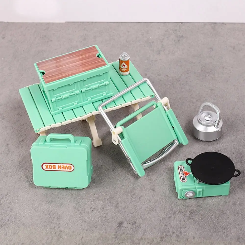 1:12 Dollhouse Miniature Chairs Plastic Multicolors Folding Chair Camping Tent Model Picnic Set House Accessories Folding Chair