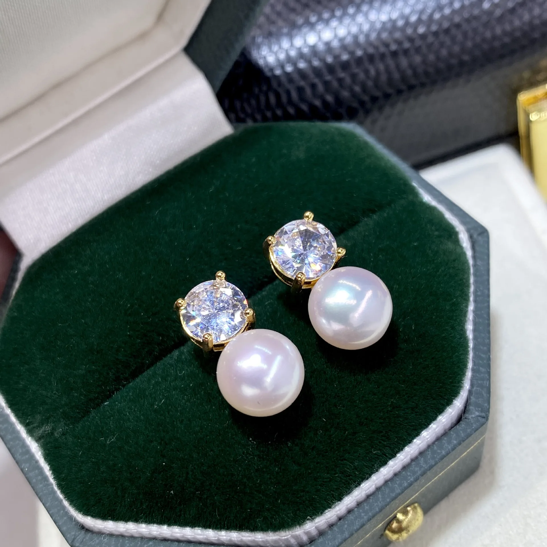 Akoya Pearl Stud Earrings Sterling Silver - huge AAAA 9-10mm 10-11mm 11-12mm 12-13mm