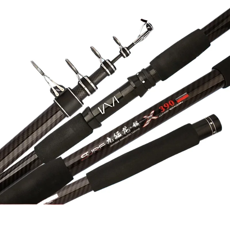

3.6M-4.5M Telescopic Fishing Rod Carbon Portable Spinning Fishing Pole for Boat Saltwater Freshwater Surfcasting Baitcasting R