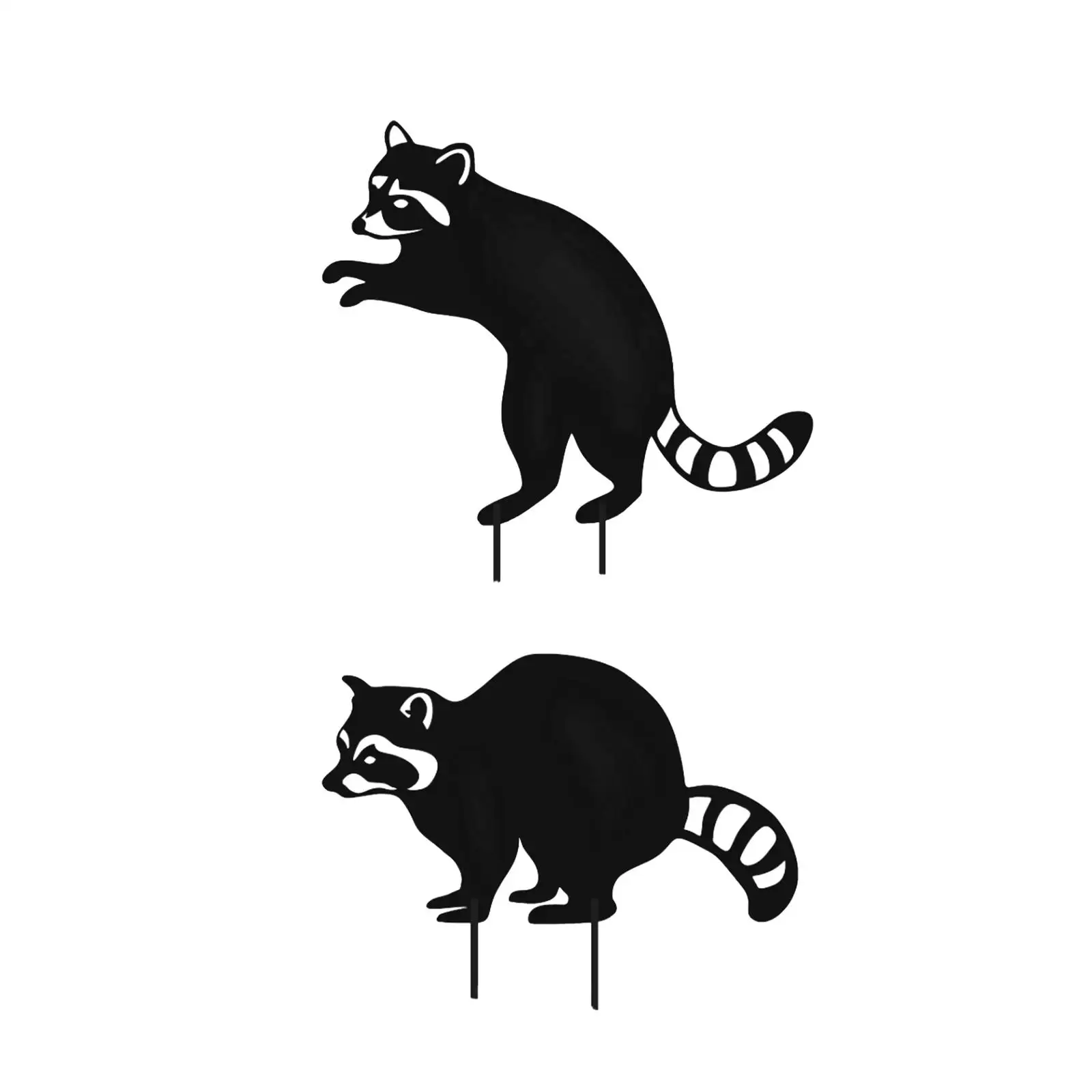 Raccoon Silhouette Garden Stake for Background Decor Durable Multifunctional