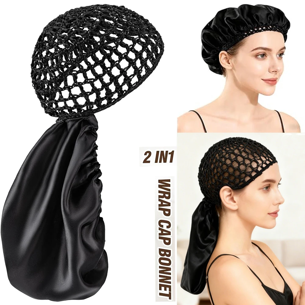 Women's Two-in-One Breathable Mesh Sleep Cap Adjustable Comfortable Headwear Ideal Festival Gift