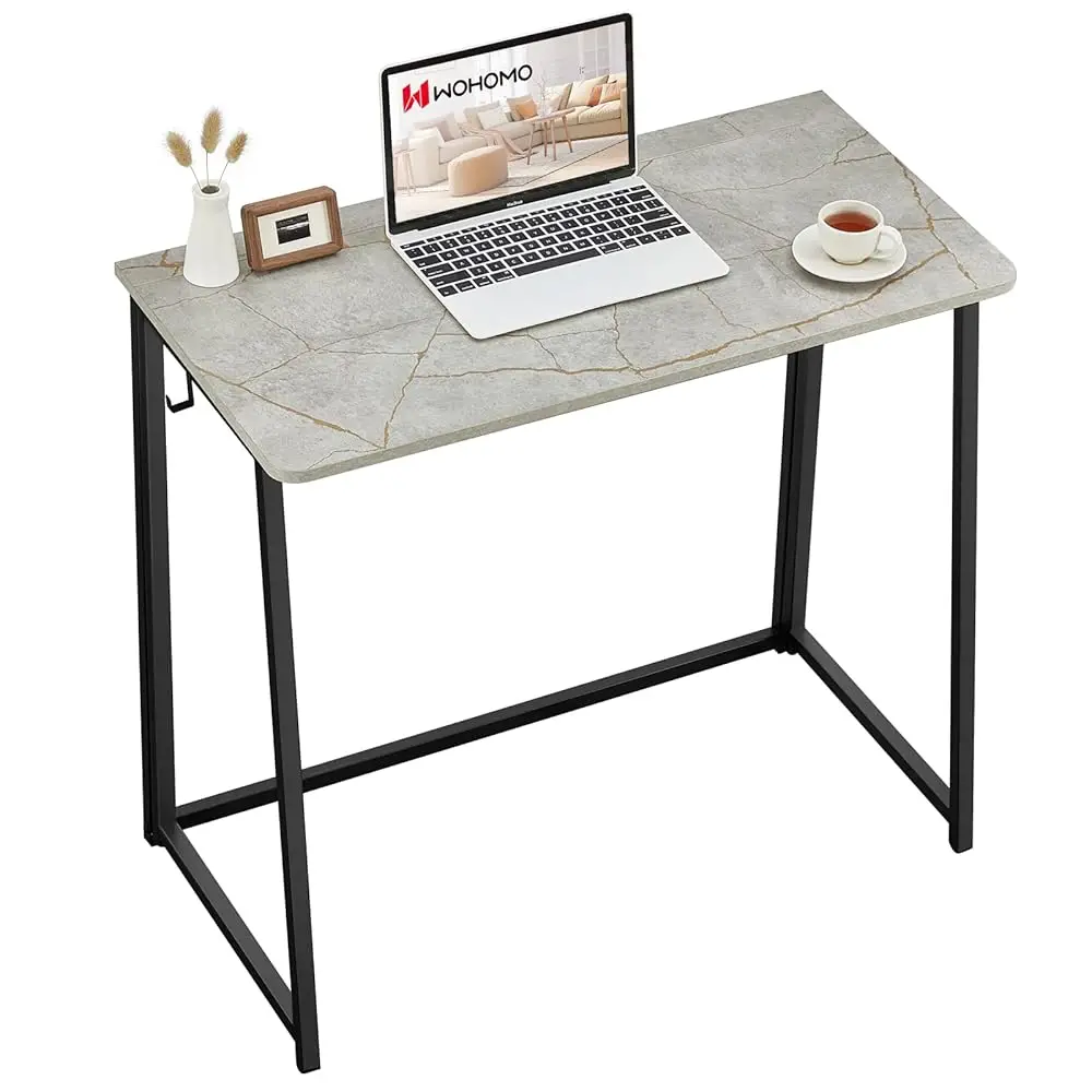 

Folding Desk, Small Writing Desk 39.4"", Space-Saving Foldable Laptop Table Writing Workstation For Home Office, Easy Assembly,