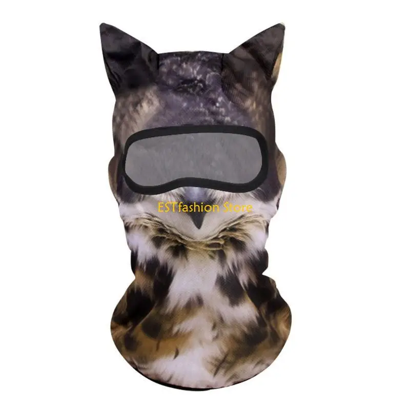 Y5GC 3D Cats Pattern Balaclava Facecover Hat Stretchy Headcover for Sport Enthusiasts