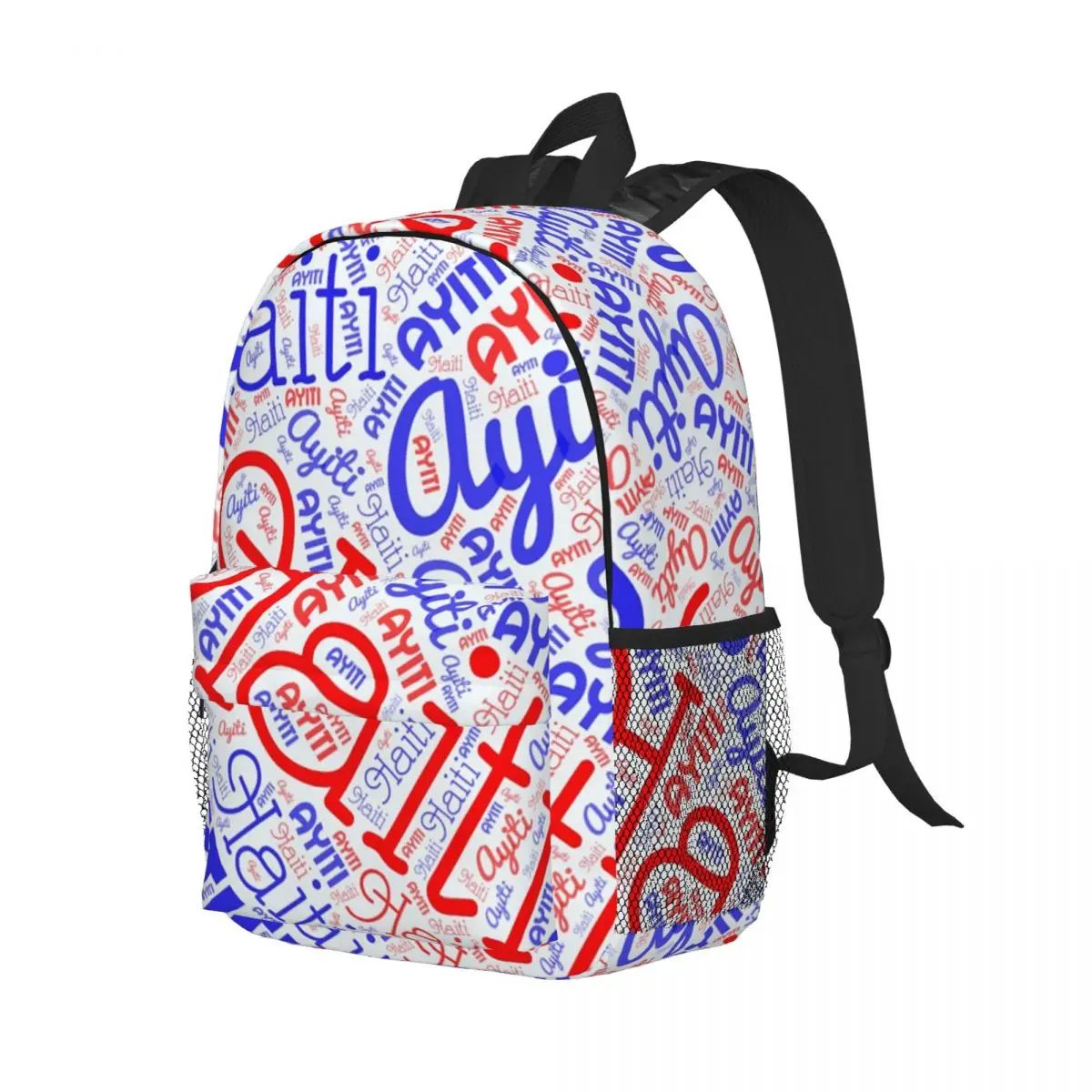 

Haiti Flag Print Backpack Student Boys Girls BookBag Children School Bag Computer Shoulder Bags for Men Women