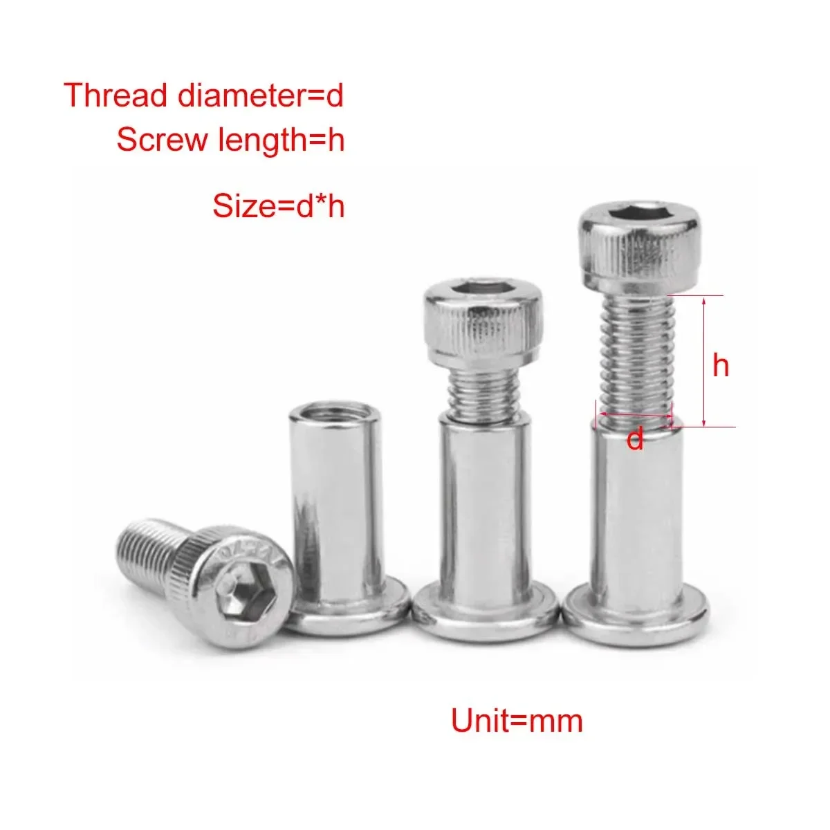 304 Stainless Steel Cup Head Hexagonal Clamp Plate Screw Furniture Docking Combination Bolt Locking Screw M6M8