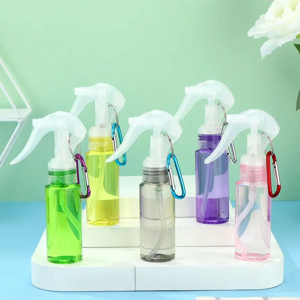 60ML Plastic Perfume Atomiser with Carabiner Hook Makeup Tool Sub-bottling Trigger Spray Bottles Lotion Samples Empty Container