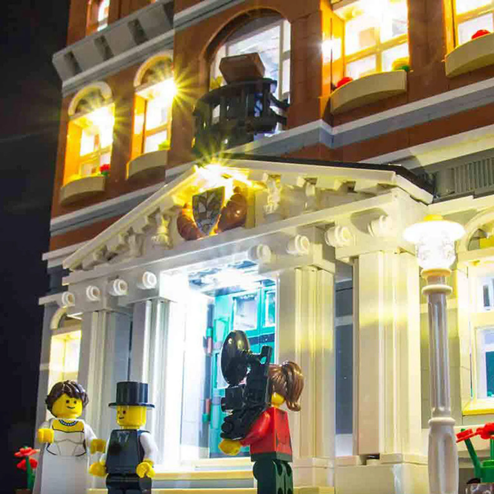 LYBMTWF éclairage LED (sans modèle) pour hall de ville 10224 illumine modulaire vos blocs de construction uniquement la lampe et la boîte à piles Bui