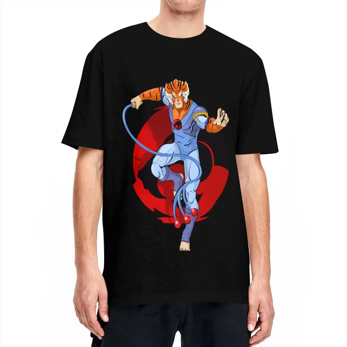 Tygra T Shirts Men Women's Cotton Novelty T-Shirt Round Collar Thundercats 80s Retro Cartoon T Shirt Short Sleeve Clothes Summer