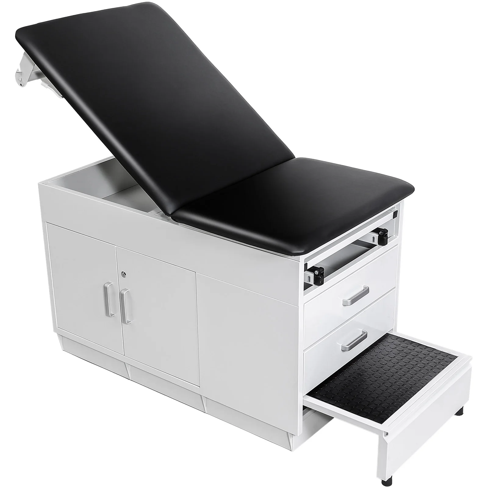 VEVOR 500 LBS Pro Medical Exam Table Medical Examination Bed with Adjustable Backrest Locking Cabinet Paper Roll Dispenser