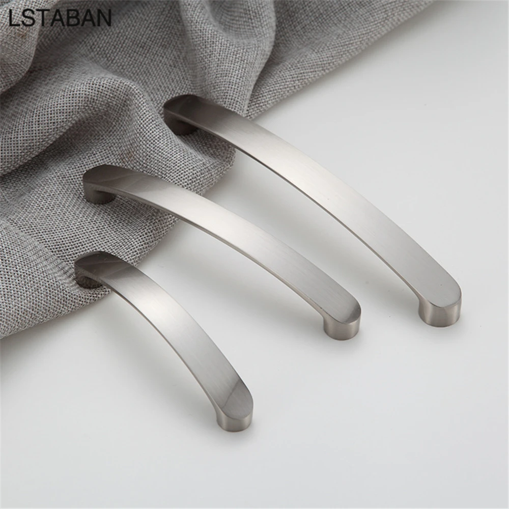 Bright Chrome Furniture Cabinet Handle Modern Minimalist Kitchen Door Knob Brushed Drawer Wardrobe Door Pull Hardware Dress Knob