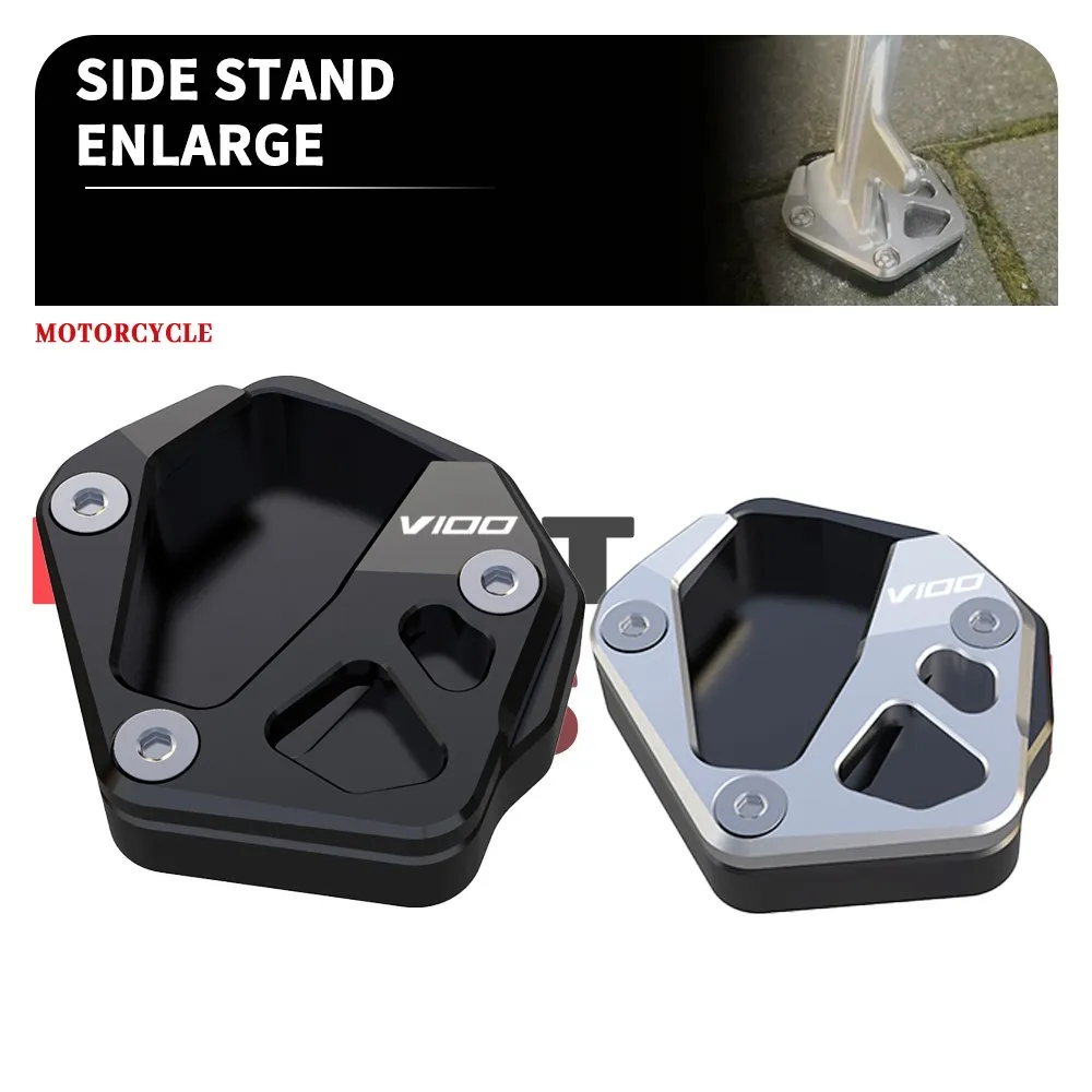 

For Moto Guzzi V100 V 100 Mandello 2023 2024 2025 Motorcycle Kickstand Foot Side Stand Extension Enlarge Foot Pad Support Plate