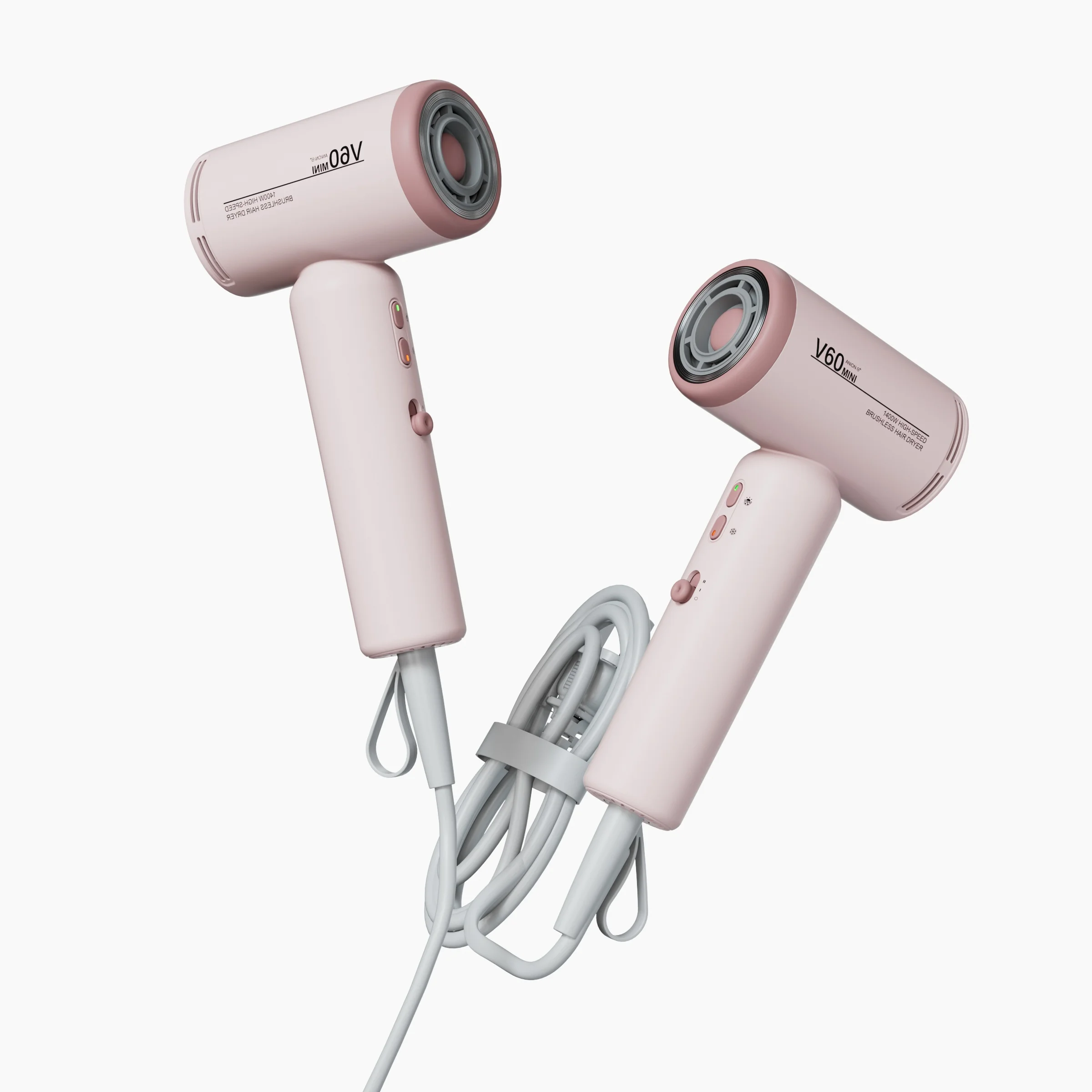 Mini High-Speed Hair Dryer Powerful Negative Ion 1400W Travel Portable Electric Blow Dryer No Damage to Hair Compact Size