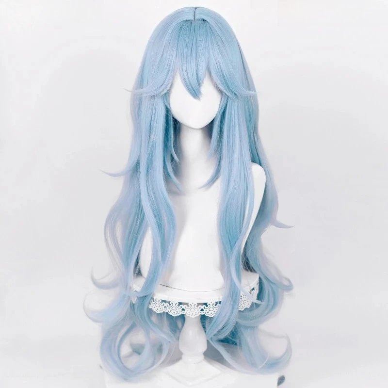 Anime EVA 100cm Long Ayanami Rei Cosplay Wig Cyan Blue Curly Hair Heat Resistant Halloween Party Prop Accessories High Quality