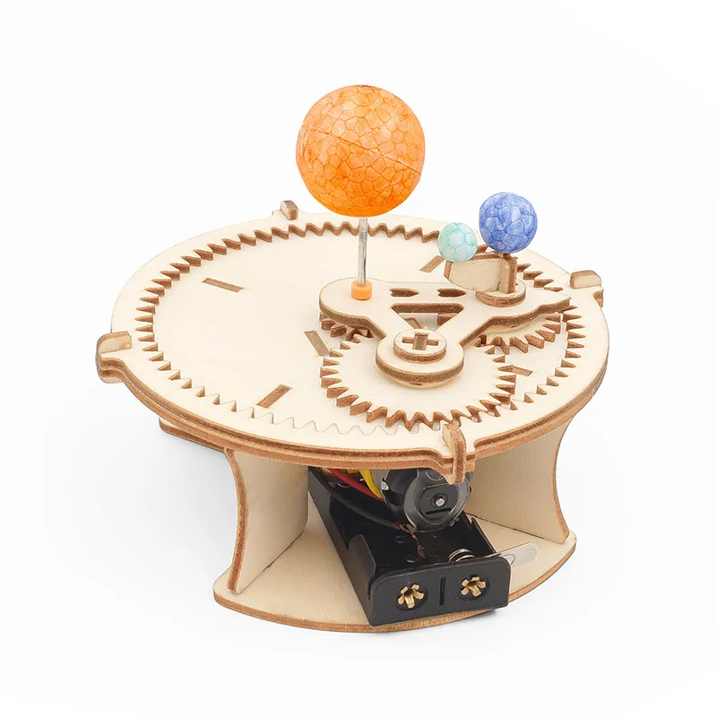 Zonnestelsel Astronomie Zon Aarde Maan Planeet Model DIY Houten puzzel Mechanische Kit Wetenschap Stem Educatief speelgoed voor kinderen