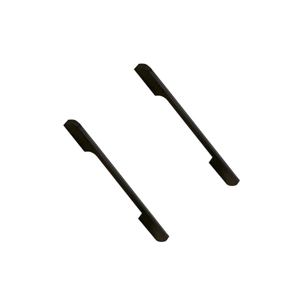 

2 Pcs Aluminum Alloy Handle Handles Door Closet Black European Style Simple Furniture Drawer Pull Bar Wardrobe
