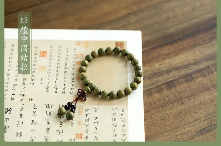 خشب الصندل الطبيعي 8 مللي متر سوار البوذية التبتية للجنسين مسبحة مجوهرات خشبية