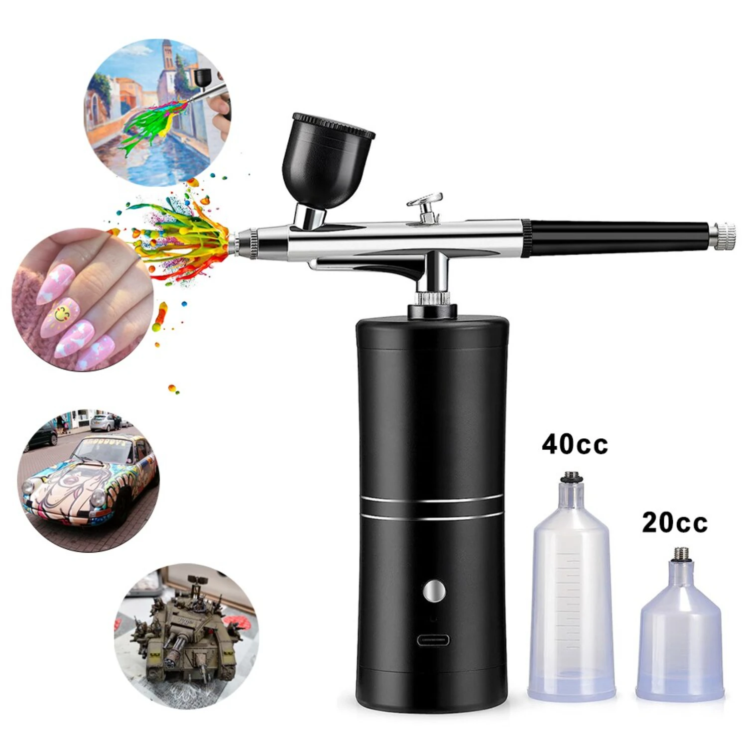 Convenient and Portable 7.4v Mini Airbrush Nail Compressor - Perfect for DIY Manicures and On-the-Go Beauty Artists - Ideal for 