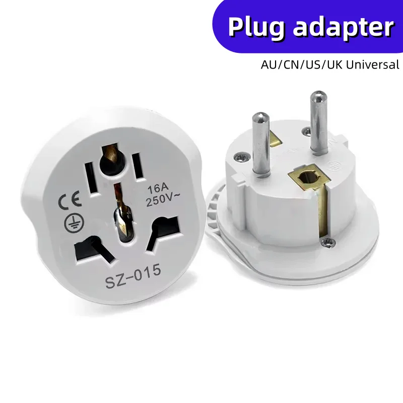 

16A EU Plug Adapter AU UK US To EU Plug Adapter Converter European Travel Adapter Australia USA CN to EU Electric Socket Outlet