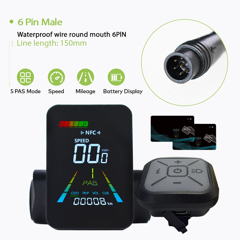 F3【UART2】Turn On The NFC Fatbike-scherm E Bike LCD-scherm Elektrische scooter Snelheidsmeter Fietsaccessoires Fietscomputer