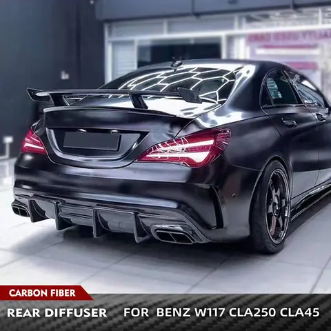 For Mercedes-Benz Cla Class W117 C117 CLA220 CLA250 Sport CLA45 2016-2019 Carbon Fiber / FRP Rear Lip Car Rear Bumper Diffuser 8 best sales mercedes benz cla 250 - №4