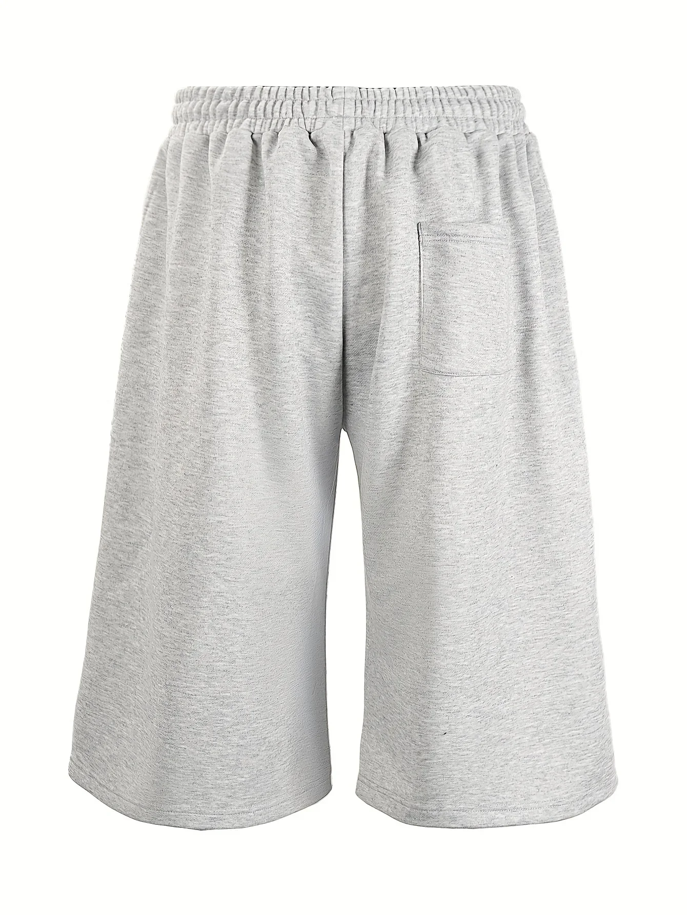 Men's Loose Street Style 7/8 Length Shorts Summer Casual Sports Elastic Waistband Pleated Hem Strong Draped Look