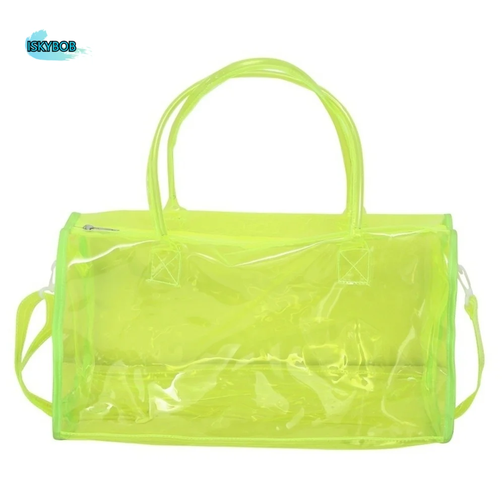 Large Capacity Transparent Crossbody Bag Waterproof Lightweight Washing Storage Bag Single Shoulder PVC Beach Swimming Bag