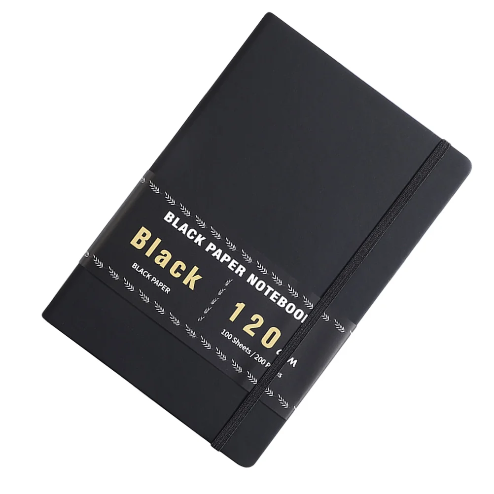 

Memorandum Blank Black Paper Notebook Office Unlined Journal Pu Notebooks for Gel Pens