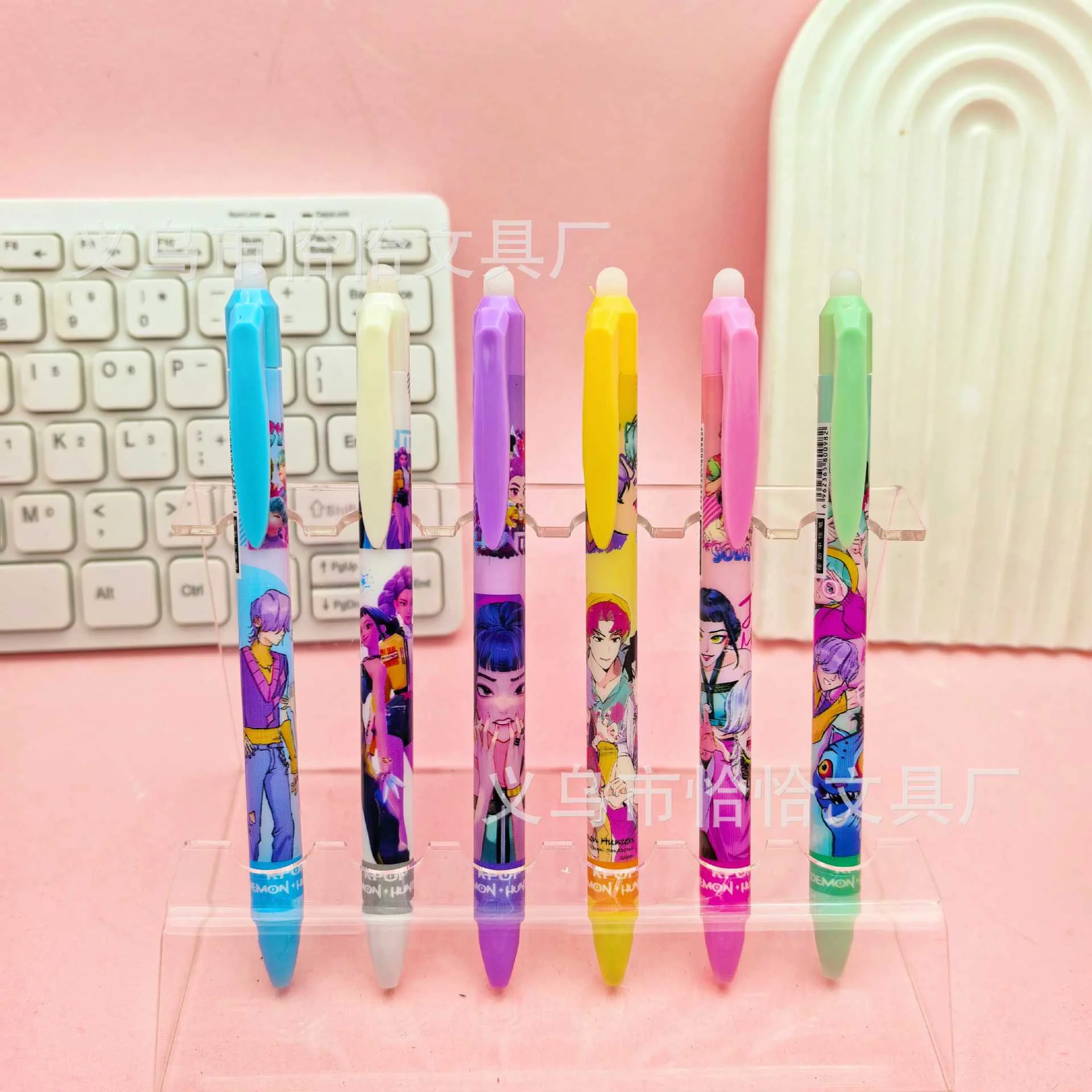 Kpop Demon Hunter Erasable Pens Kids Kawaii Rumi Mira Zoey Gel Pen Student School Stationary Office Writing Pen Birthday Gift - Detail 1