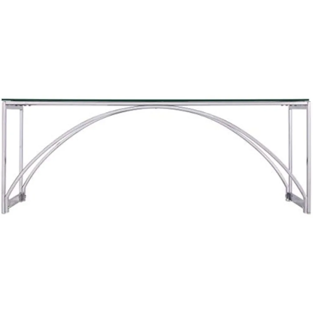 Mesa de centro Stevenly elegante com acabamento cromado SEI