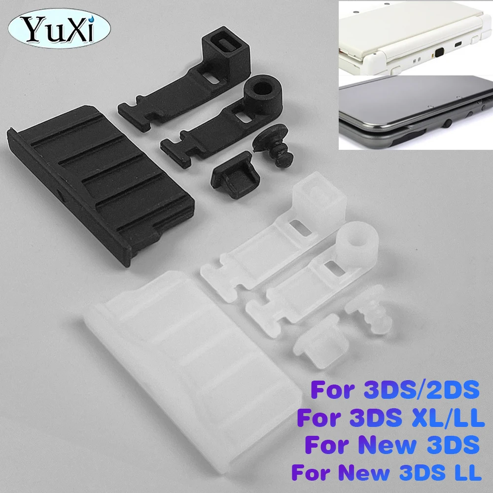 1Set di tappi antipolvere in Silicone per il nuovo 3DS XL LL Jack per auricolari Dock di ricarica tappo di protezione antipolvere per 3DS 2DS Dust Plug