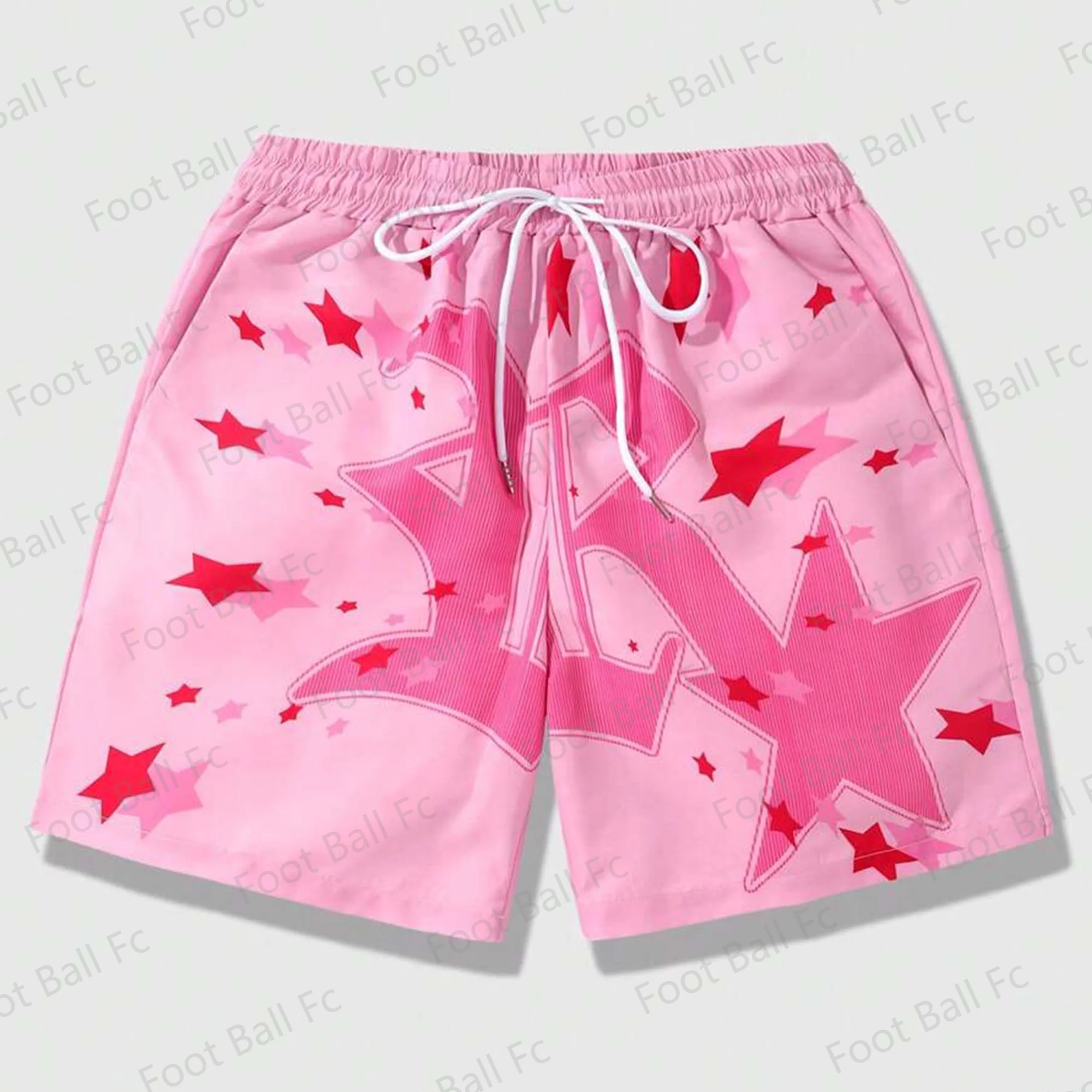 2024 New Vintage Summer Stars Slogan Print Sport Drawstring Basketball Shorts Casual Gothic Shorts Daily Life Kids/Adullt Trunks