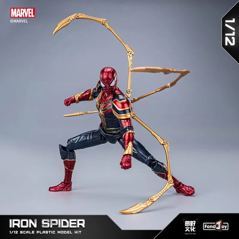 6 Style Marvel Anime Character Iron Man Spider Man Thor Captain America Hulk Thanos Figurine 1/12 Scale Assembled Model Toy Gift