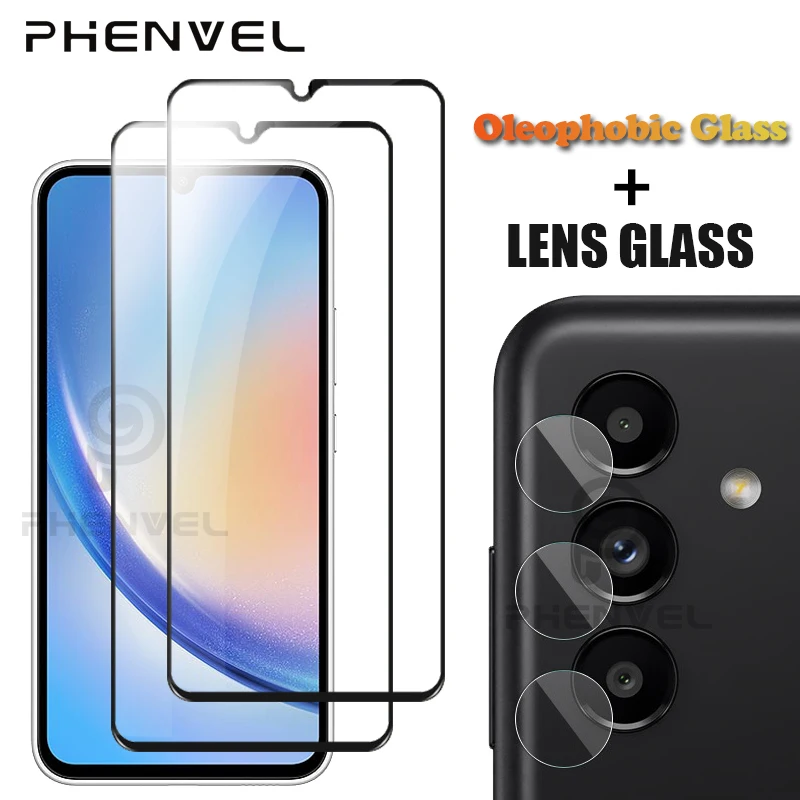 Oleophobic Protective Glass For Samsung Galaxy A34 Full Cover Screen Protector For Galaxy A34 Tempered Glass Film