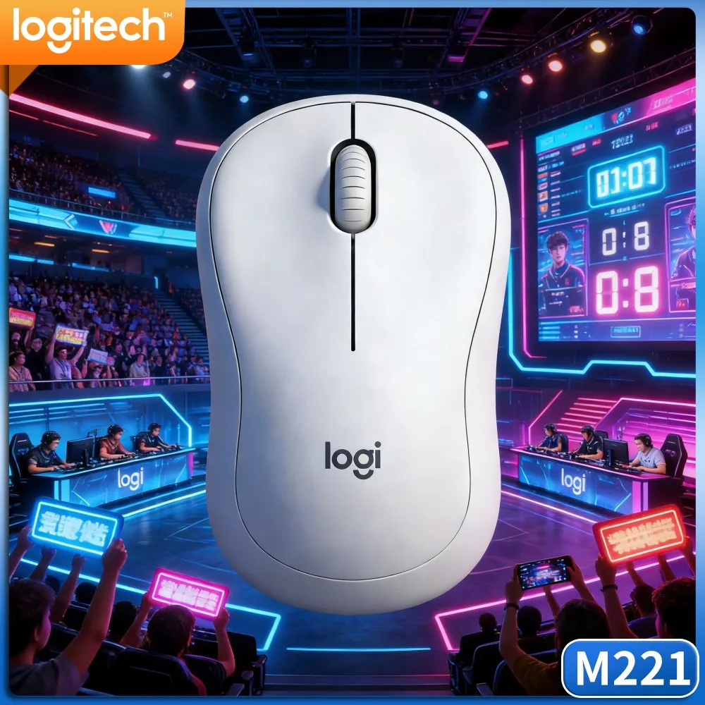 Logitech M221 Ergonomic Wireless Mouse,Silent Click Tech,10‑Meter Signal,Nano Dongle,For Desktop Notebook Win Mac OS