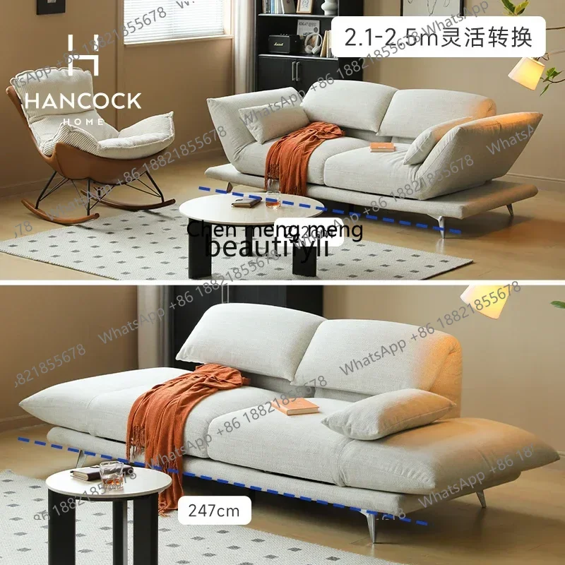 

Multifunctional Sofa Living Room Rotating Backrest Small Unit Dynamic Island Straight Row Fabric Sofa