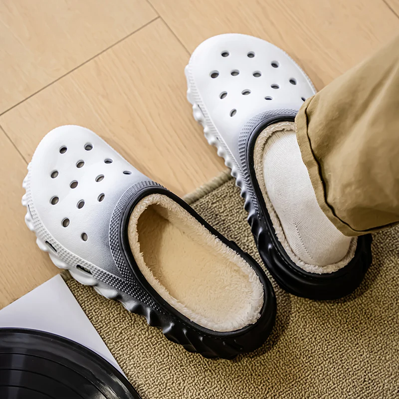 

Women Platform Sandals EVA Winter New Fleece Lined Thickened Warm Closed Toe Cotton Slippers Plus Size 36-47 Designer Sandals