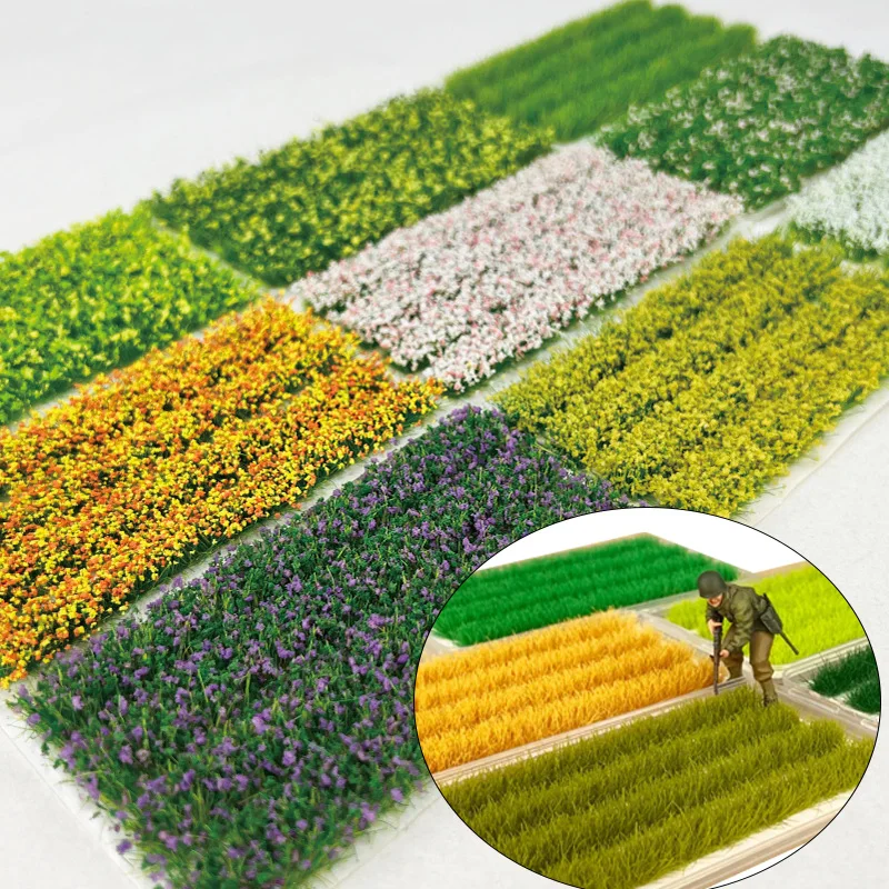 Height 9mm Miniature Strip Grass Model Kits Diy Making SandTable Lawn Scene Layout Materials Diorama 1box