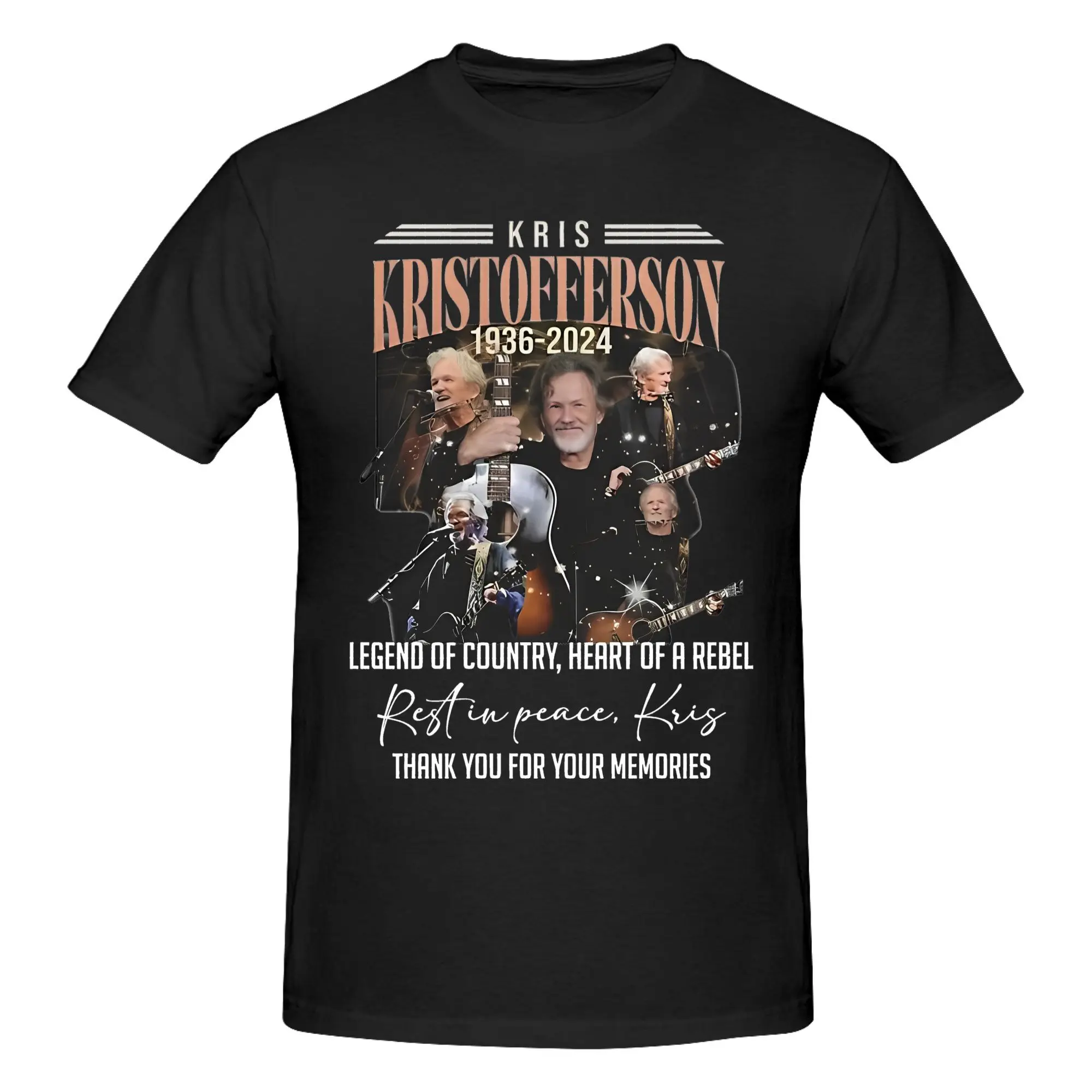 Rest In Peace Kris Kristofferson Thank For The Memories T-Shirts for Men Women  Cotton Tees Crewneck T Shirts Classic Clothing