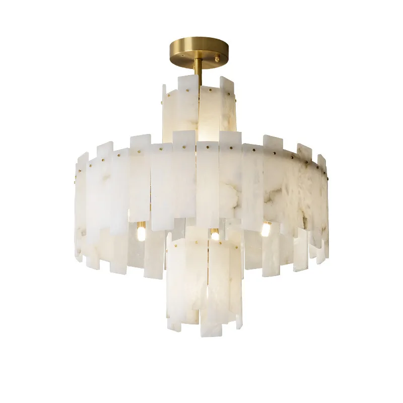 postmodern led marmore natural luz pingente elegante suspensao luminaria sala villa lustre home decor 01