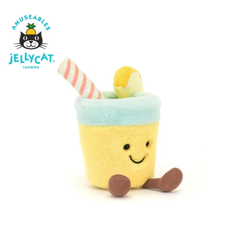 【EN STOCK】 JELLYCAT UK jus de citron en peluche poupée sac pendentif avec sac Jellycat jus de citron en peluche porte-clés anniversaire cadeau de noël