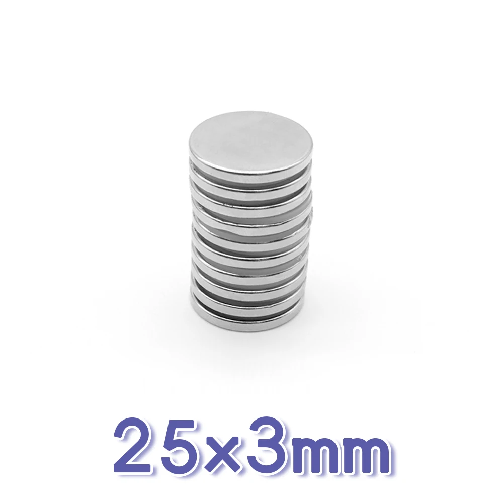 2/5/10/20/30PCS 25x3 mm Round Rare Earth Neodymium Magnet 25mm*3mm Search Magnet Strong 25x3mm Disc Permanent Magnet 25*3 mm