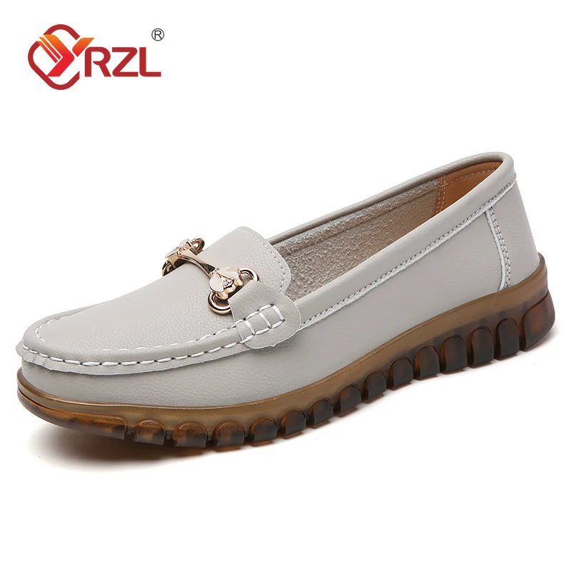 YRZL Loafers for Women Comfortable Slip On Flat Shoes Female Casual Moccasins Lightweight Anti-Skid Sole Ladies Walking Shoes