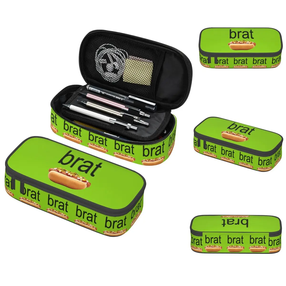 مقلمة Brat Charli Xcx لصبي فتاة مدرسة صندوق القلم حقيبة أقلام رصاص لوازم القرطاسية حقيبة حامل القلم