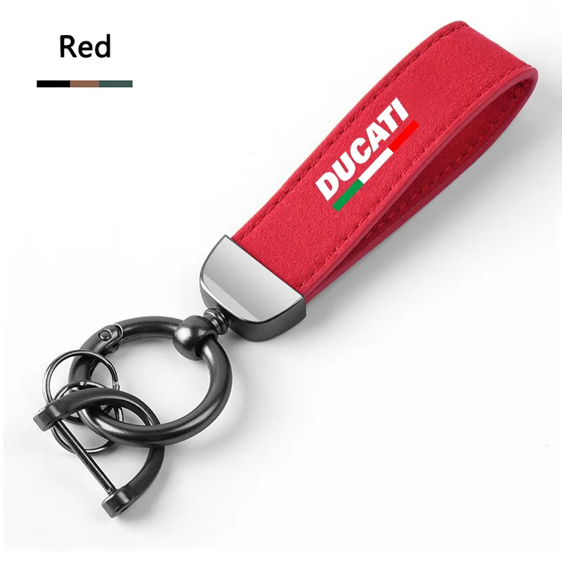 LLavero de estilo de motocicleta de cuero de ante, llavero colgante para Ducati Monster Panigale 748 999 1098 1199 848 S, accesorios de motocicleta