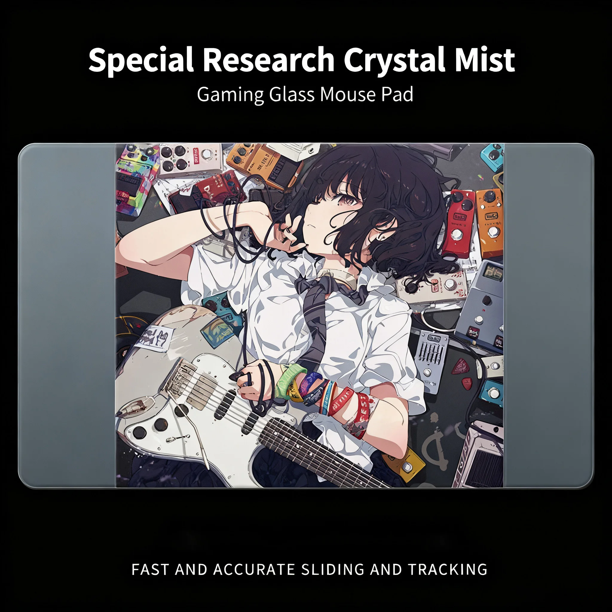 

Anime illustration ImageGlass Gaming Mouse Pad Smooth Frosted Surface Desk Tempered Glass Mouse E-Sports FPS Game Glass MousePad